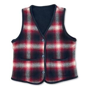 Reversible Plaid Wool Vest Eddie Bauer | Size Small Women